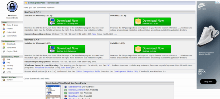 KeePass desktop app available for free.