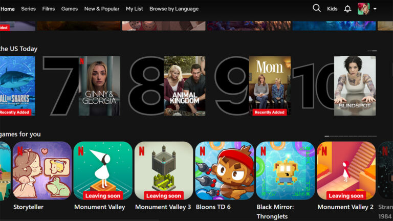 A screenshot of Netflix