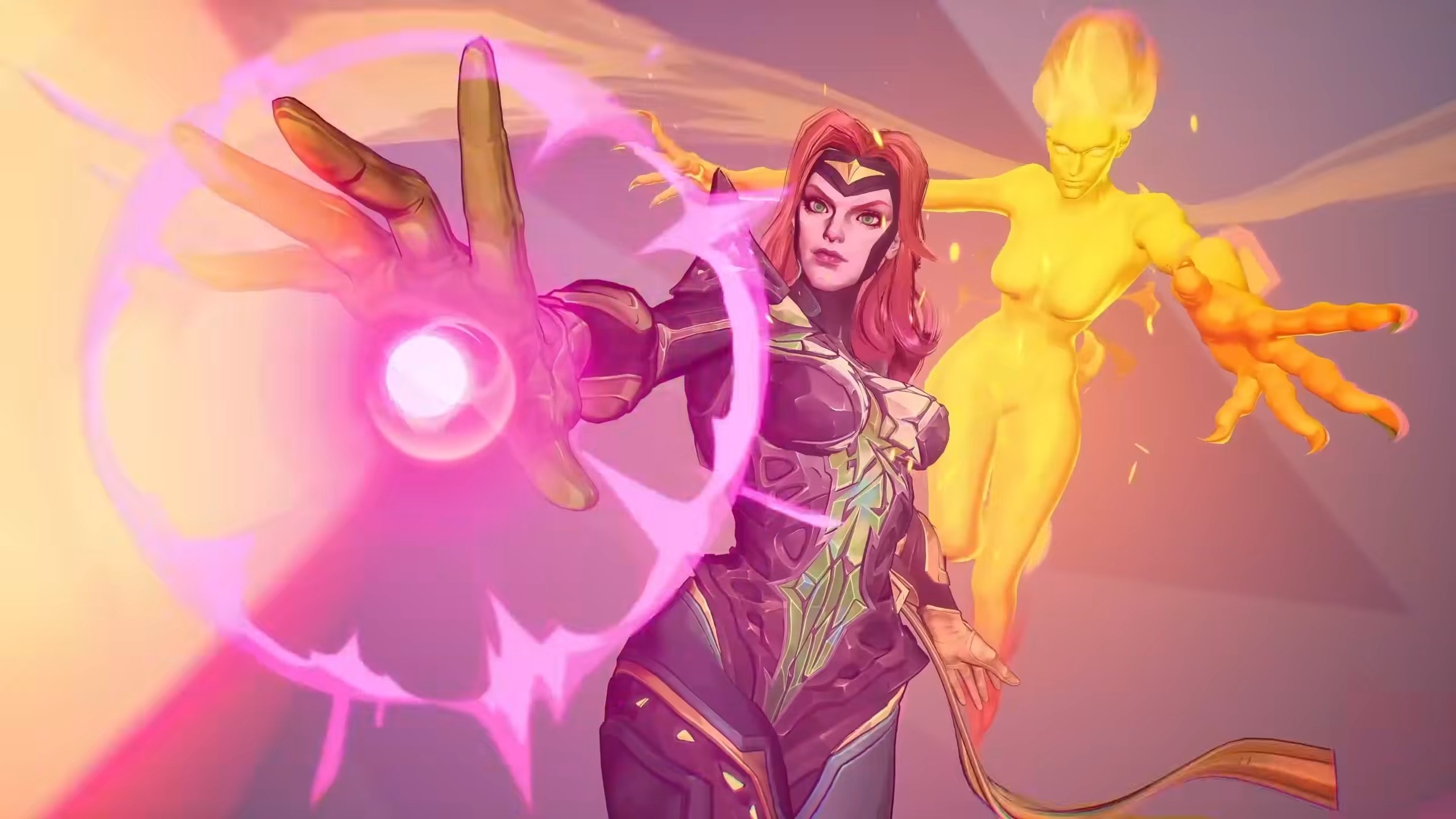 Phoenix fires off a purple telekinetic blast