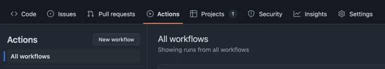 GitHub Actions Tab