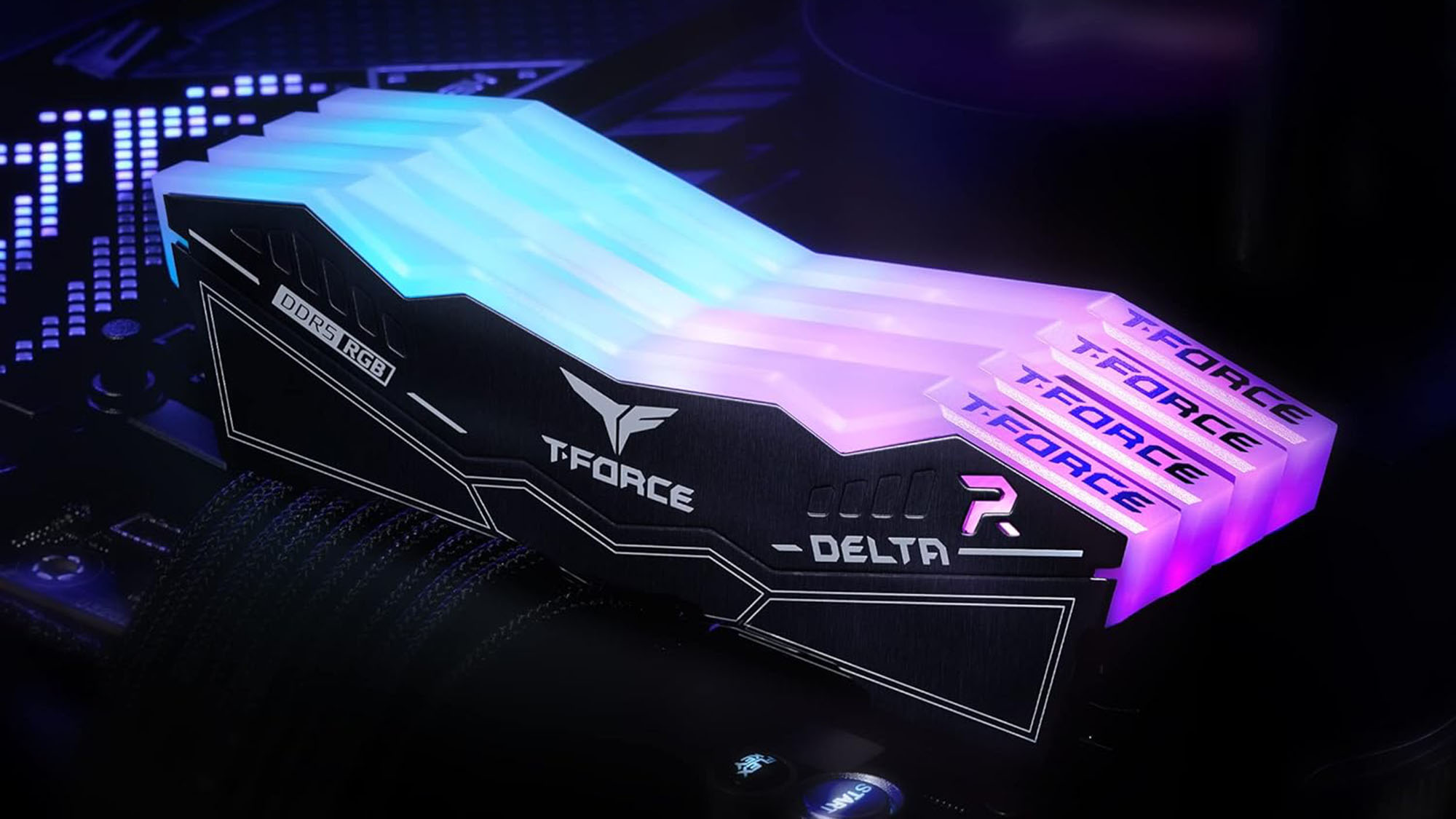 TeamGroup RAM modules inserted into a motherboard