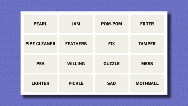 NYT Connections hints for game 806 on a purple background