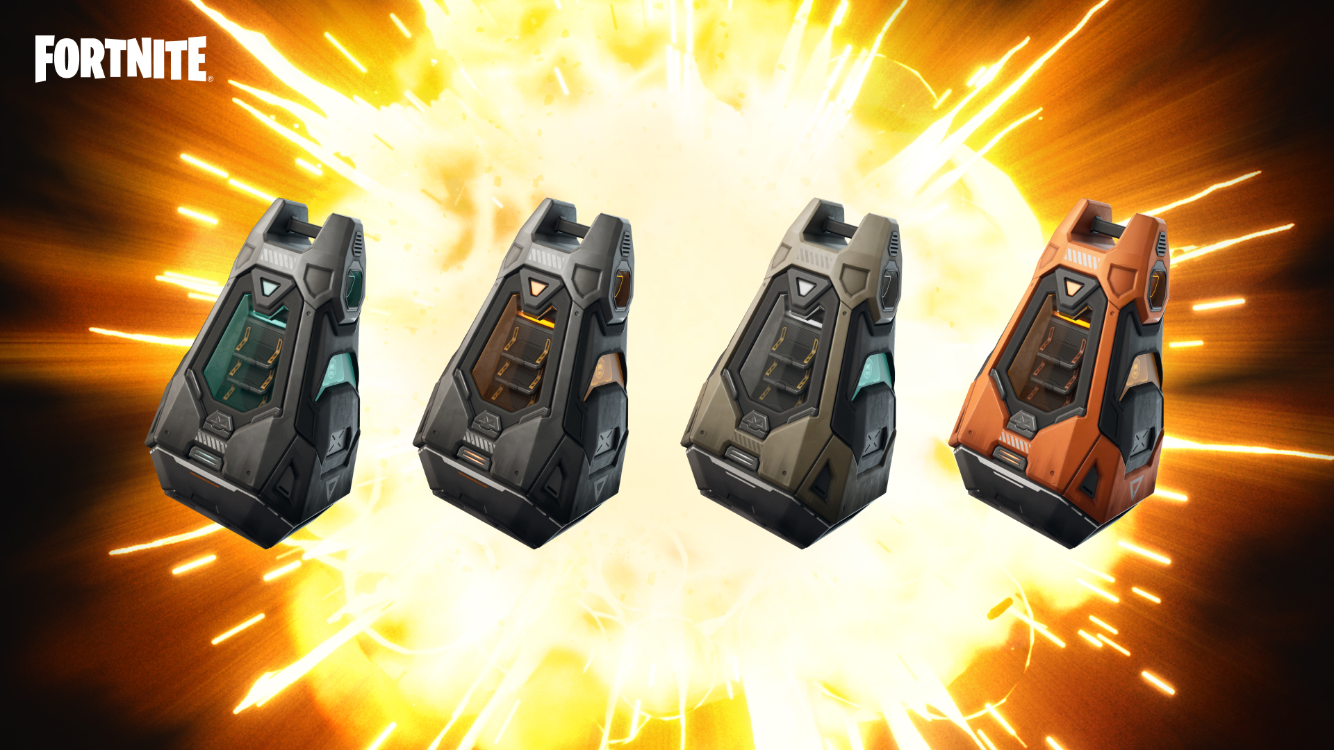 Drop Pods in a variety of colors, corresponding to rarity