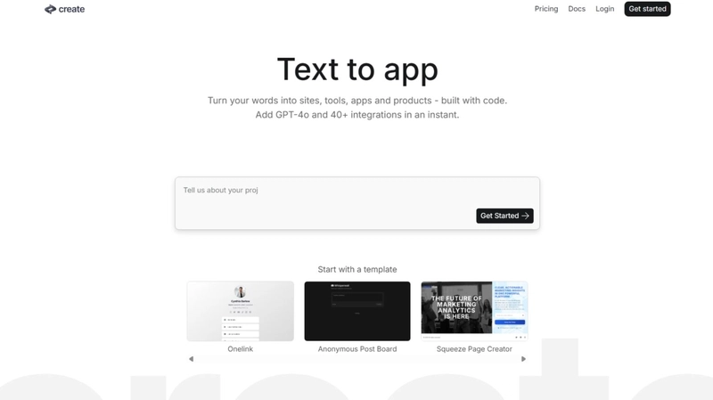 Create XYZ - Anything AI Web app Builder