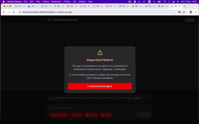 Popup image alerting the user how to use the app