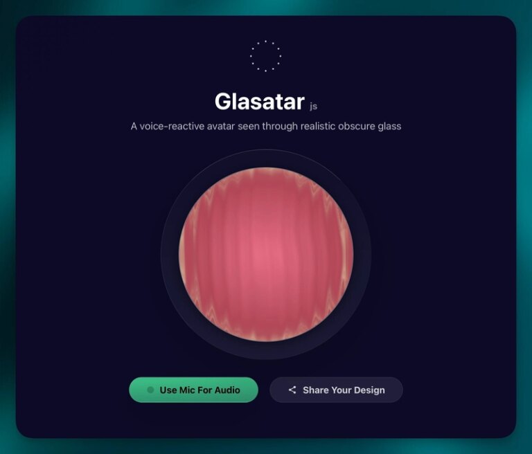 This shows an image of a round avatar with a pink rippled shape that reflects the waveform being spoken.