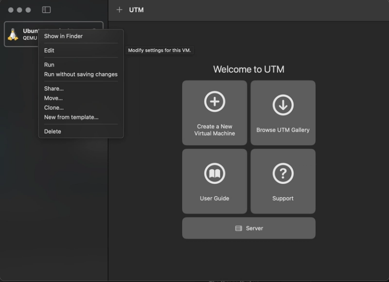 How to set up a shared folder in utm