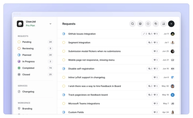 UserJot Dashboard