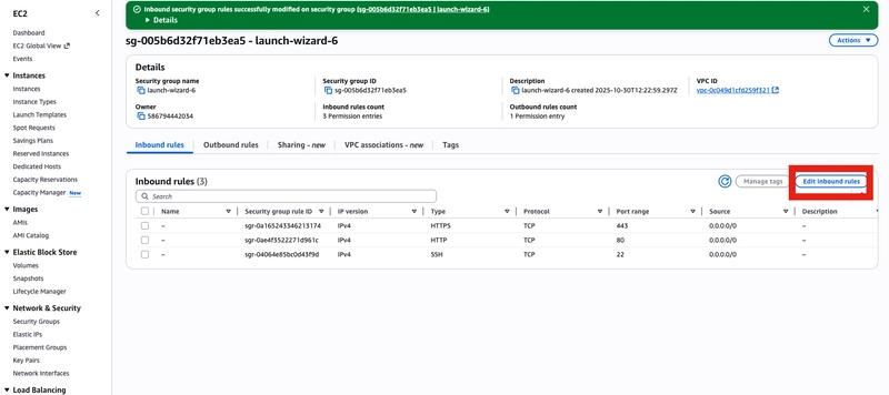 click on edit inbound rules
