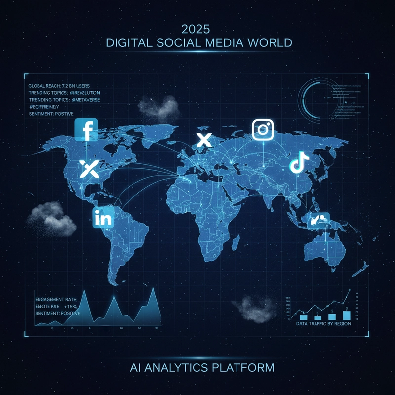 Global social media landscape with AI and analytics in 2025