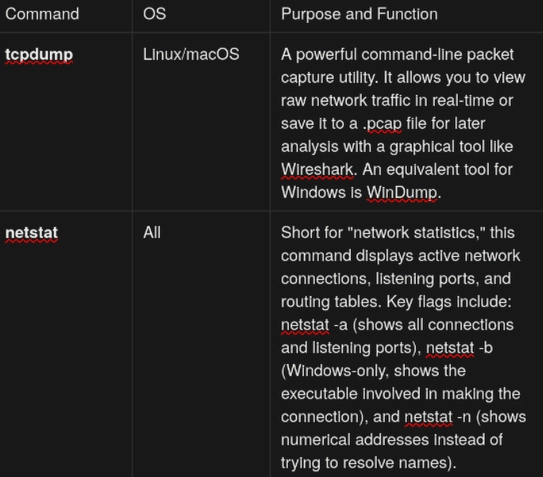 Packet Capture and Network Statistics Tools
