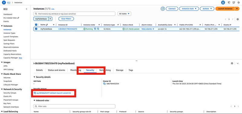 go to security group