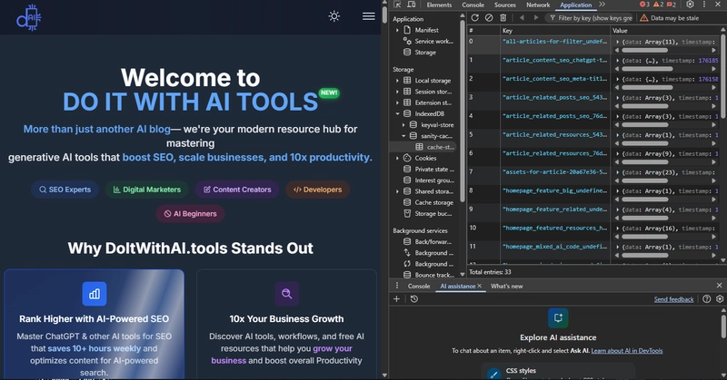 Client Side: Utilizing Memory Caching (in-memory JS objects) and IndexedDB for fast, persistent content hydration