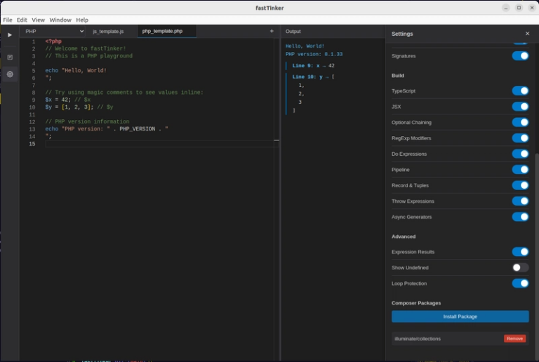 fastTinker in action