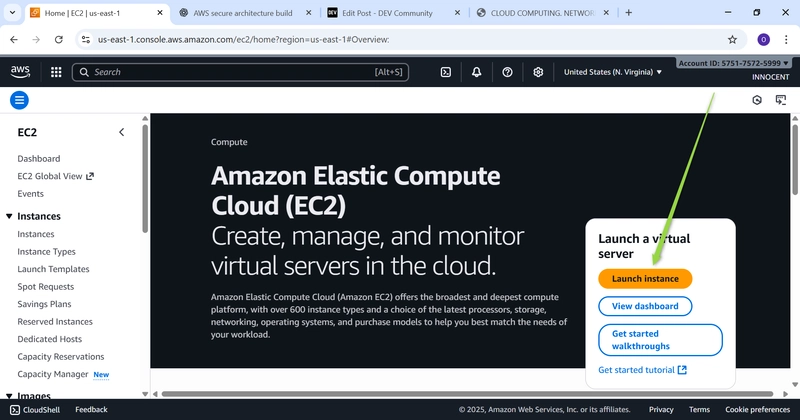 Click launch Instance with green arrow