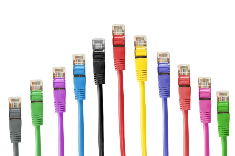 Image of network cables in different colors