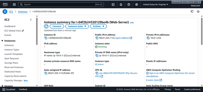 EC2-Instance Web-Server Summary details