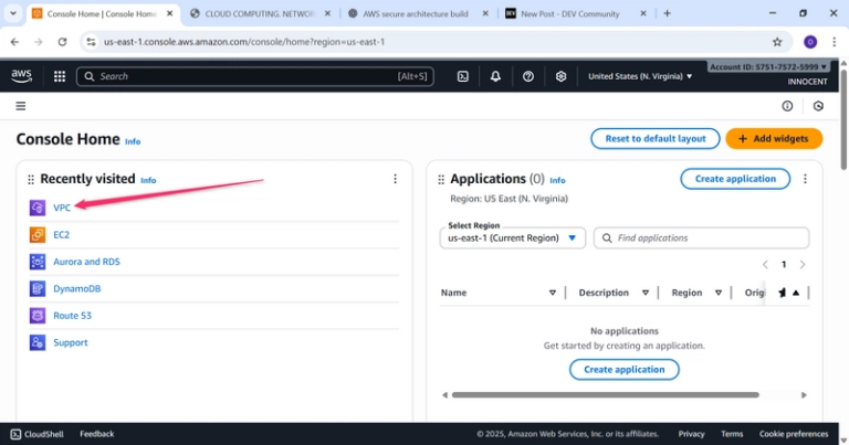 Image sowing Red arrow indicating VPC and