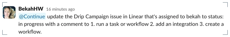 Slack screenshot. update linear ticket