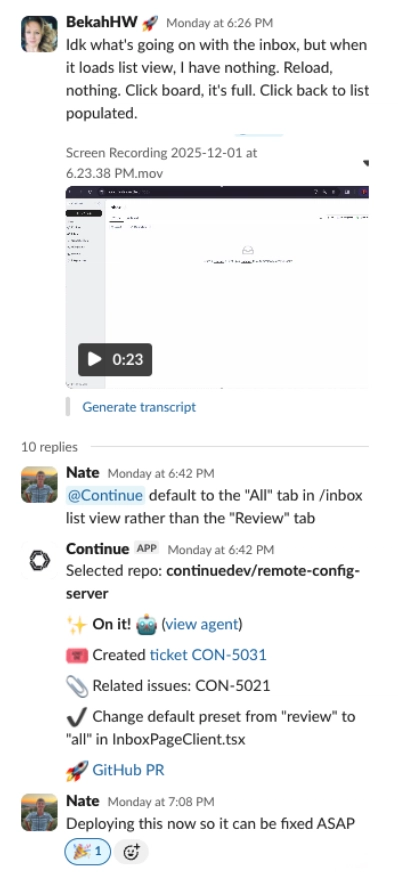 Slack screenshot