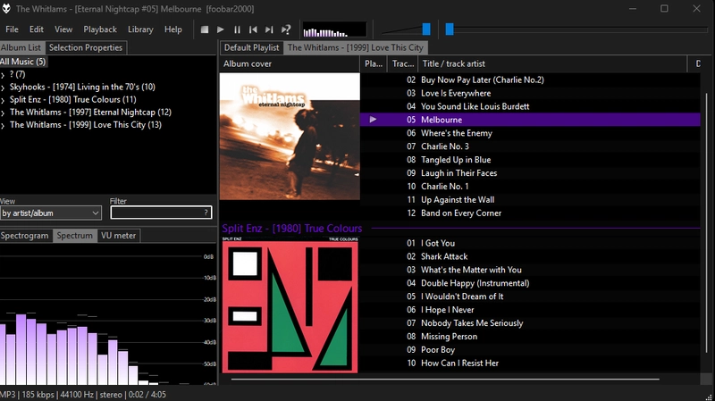 Screenshot of Foobar2000 - a desktop audio player