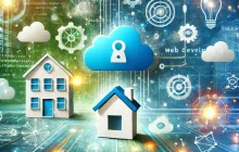 DALL·E 2025-01-13 13.05.58 - A visually appealing image representing innovation in technology, featuring elements like cloud computing, web development, and smart home automation